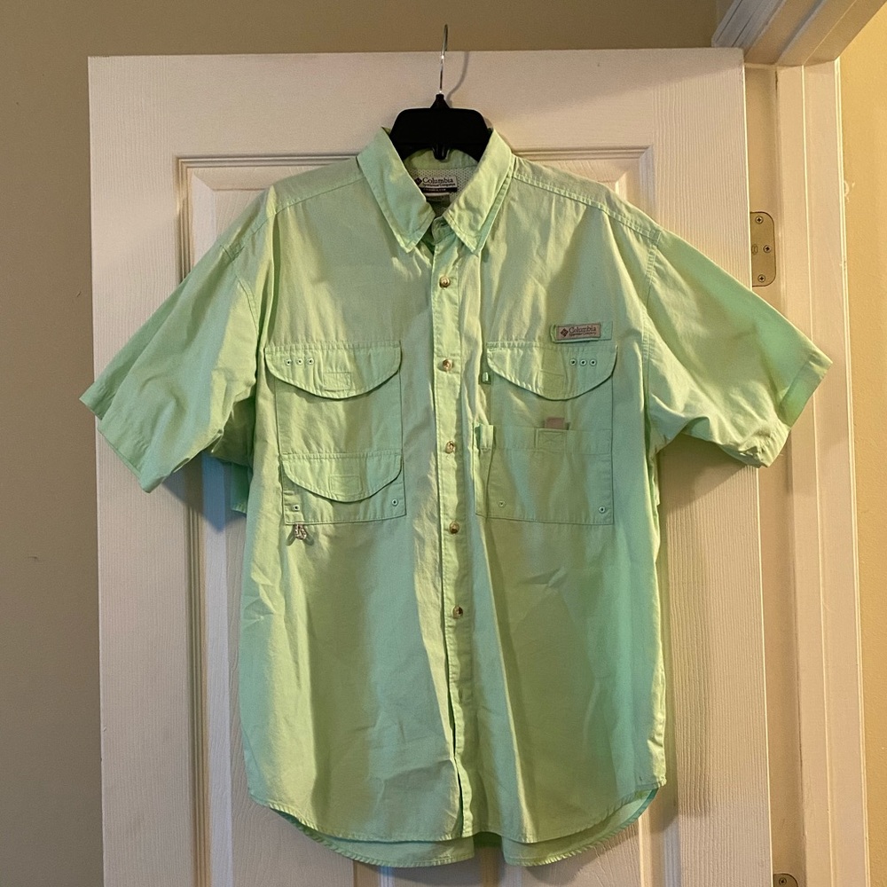 Columbia Sportswear Lime Green Fishing Shirt